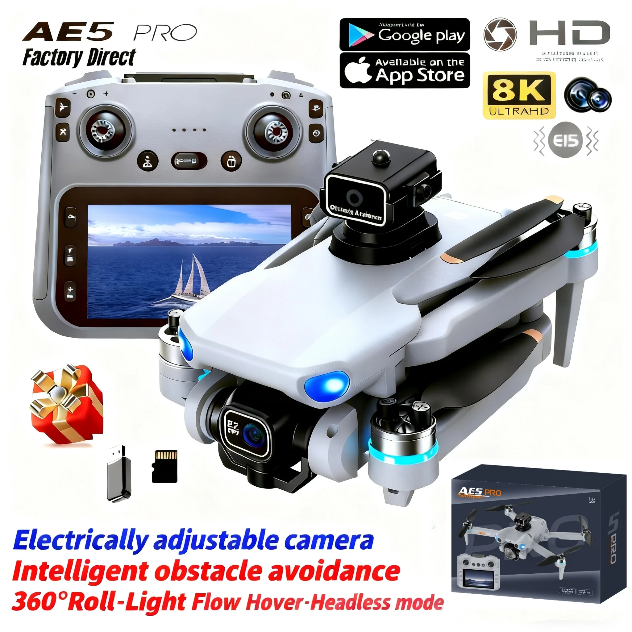 AE5 Pro Drone 8K HD 4.5 inç Ek - Kids Toys Helicopter incelemesi ve fiyatı